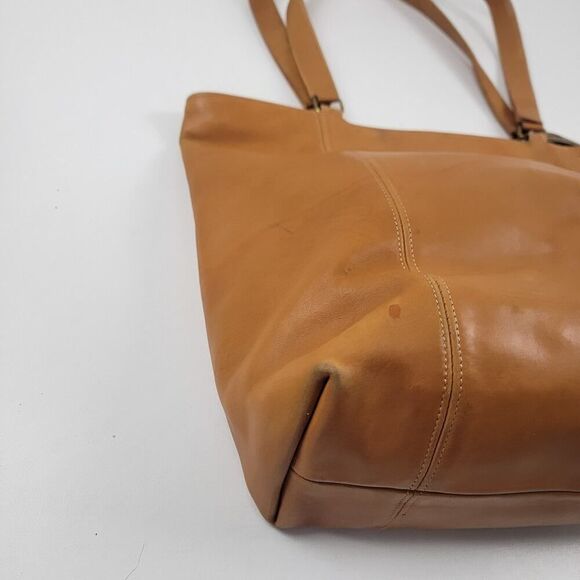 Vintage 90s Coach Leather Tote Bag Purse Brown Leather Carryall - Picture 6 of 16
